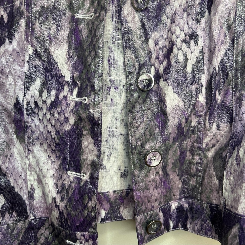 Chico's Purple And Silver Patterned Jacket - image 4